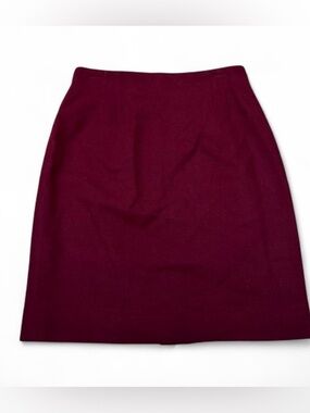 Jones New York 100% Wool Red Knee-Length Pencil Skirt